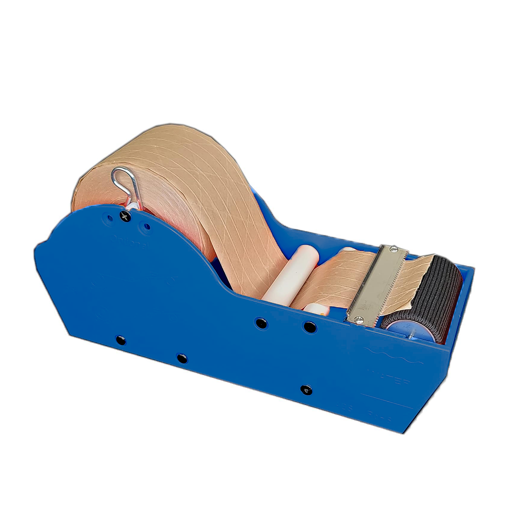 Water Activated Desktop Gummed Tape Dispenser Blue for Plain & Reinforced Eco-Friendly Brown Kraft Gummed Paper Tape Ideal for Packaging Shipping Carton Box Sealing & Office Supplies