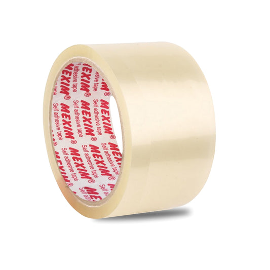 Mexim Red BOPP Packaging Tapes 60mm X 65 meters, 43 micron, Transparent, High Strength Self Adhesive Box Packing Tape