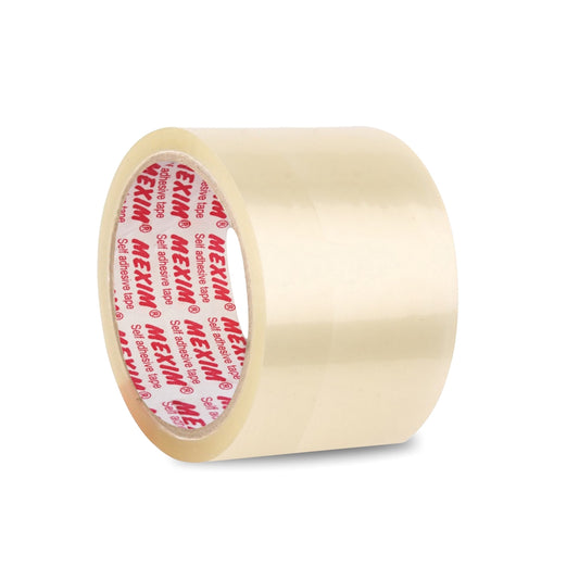 Mexim Red BOPP Packaging Tapes 72mm X 65 meters, 43 micron, Transparent, High Strength Self Adhesive Box Packing Tape