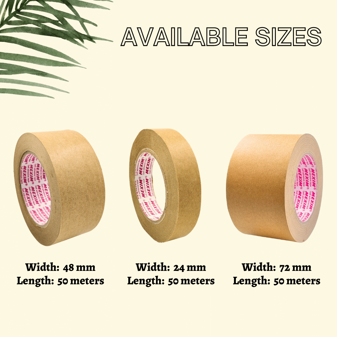Self Adhesive Eco-Friendly Kraft Paper Tape - 50 meters | Easy to Apply | Used for Box Packaging
