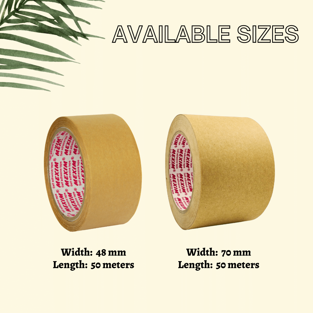 Water Activated Tape Brown Plain - 50 meters | Box Packaging | Tamper Proof Packing
